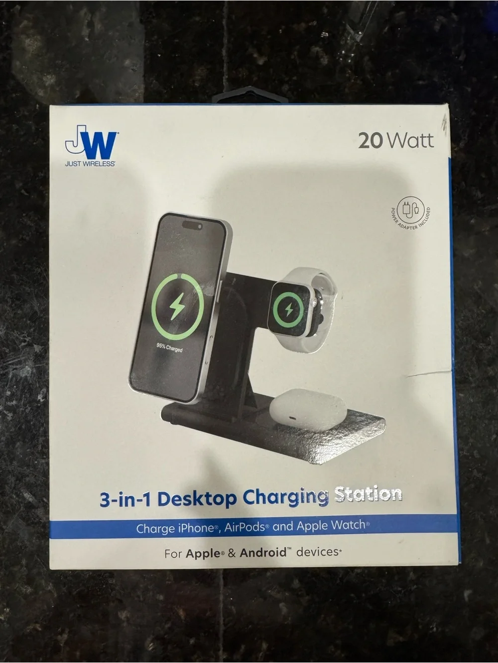 Just Wireless 3-in-1 Desktop Charging Station